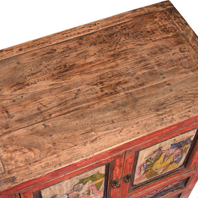 A Pair Of Painted Mongolian Side Cabinet - 19thC