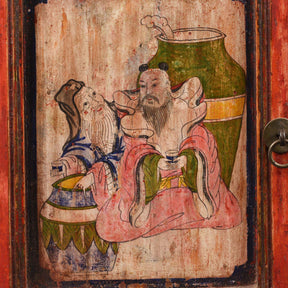 A Pair Of Painted Mongolian Side Cabinet - 19thC