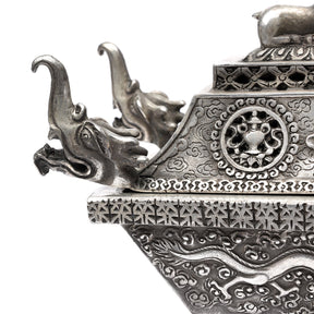 Tibetan Silver Incense Burner & Cover