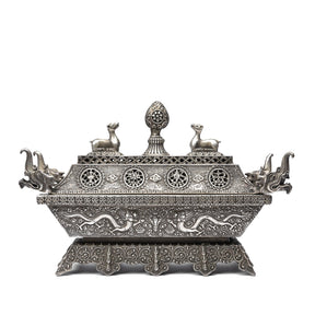 Tibetan Silver Incense Burner & Cover