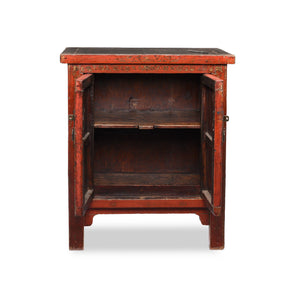 Red Lacquer Bedside Cabinet from Shanxi - Early 19thC