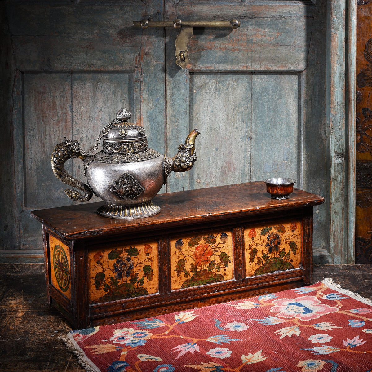 Antique Painted Tibetan Choksar - 19th Century
