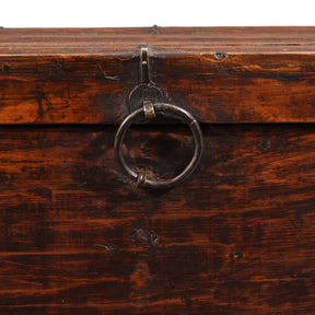 Painted Zeeba Chest From Tibet - Late 18th Century