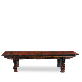 Lacquer Chinese Bench From Jiangxi Province - 19thC