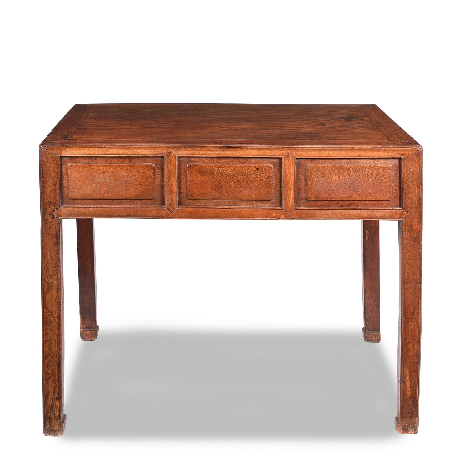 3 Drawer Red Elm Desk From Shanxi - 19thC