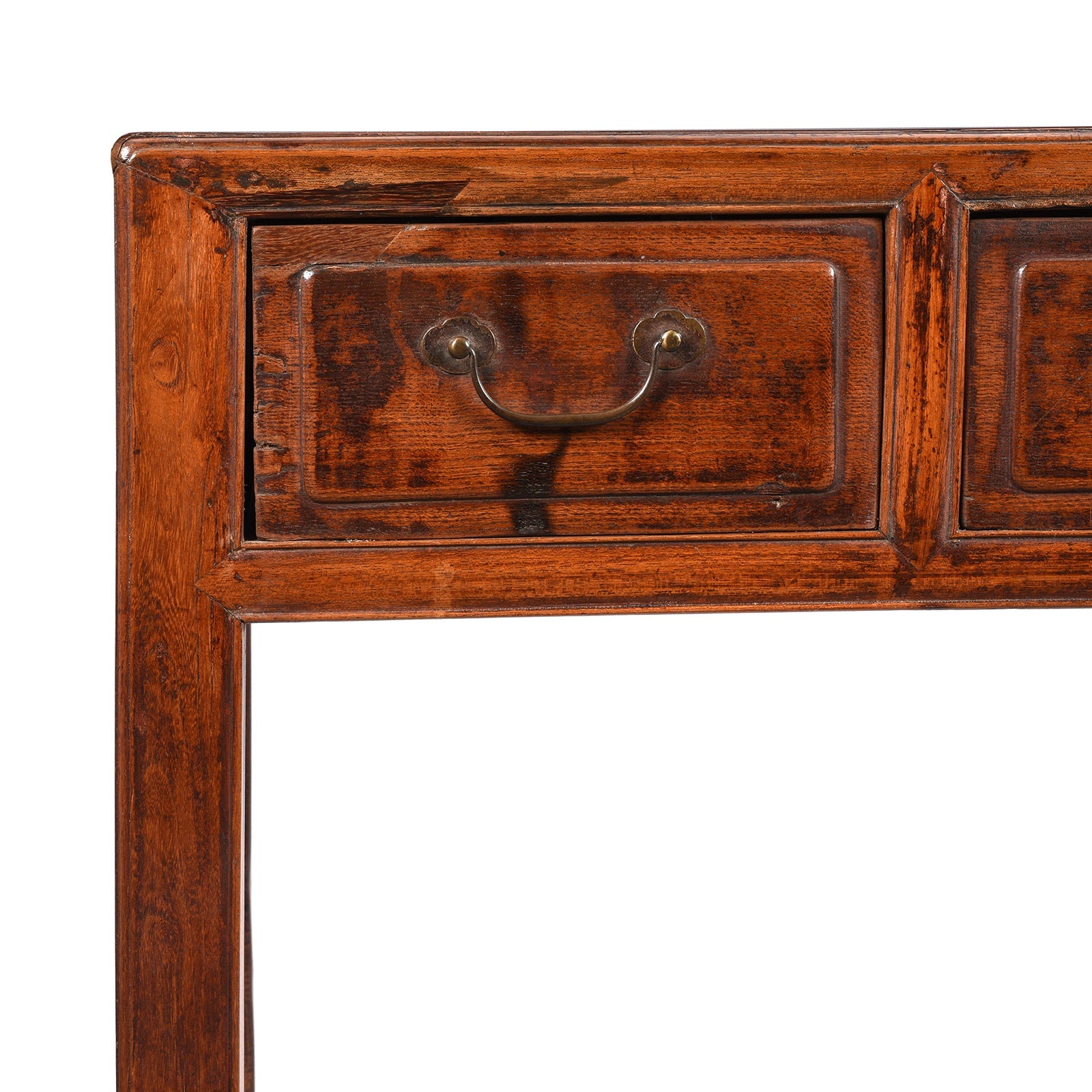 3 Drawer Red Elm Desk From Shanxi - 19thC