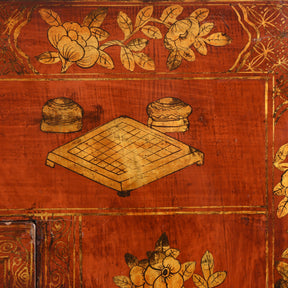Red Lacquer Wedding Cabinet - 19thC