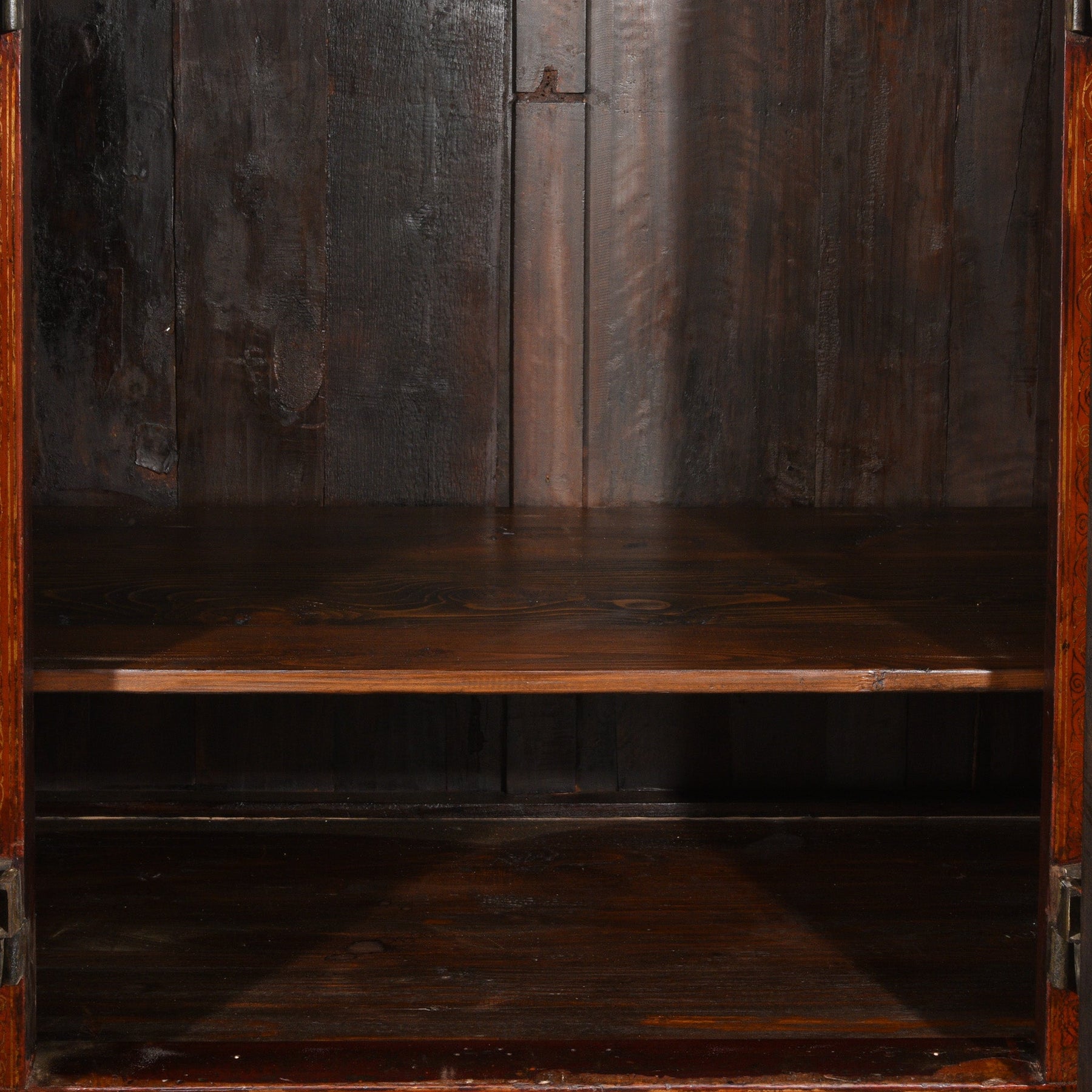 Red Lacquer Wedding Cabinet - 19thC