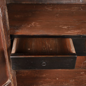 Chinese Black Lacquer Cabinet From Shanxi - 19thC