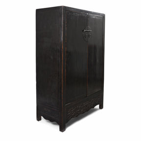 Chinese Black Lacquer Cabinet From Shanxi - 19thC