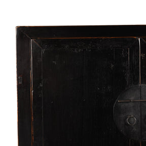 Chinese Black Lacquer Cabinet From Shanxi - 19thC