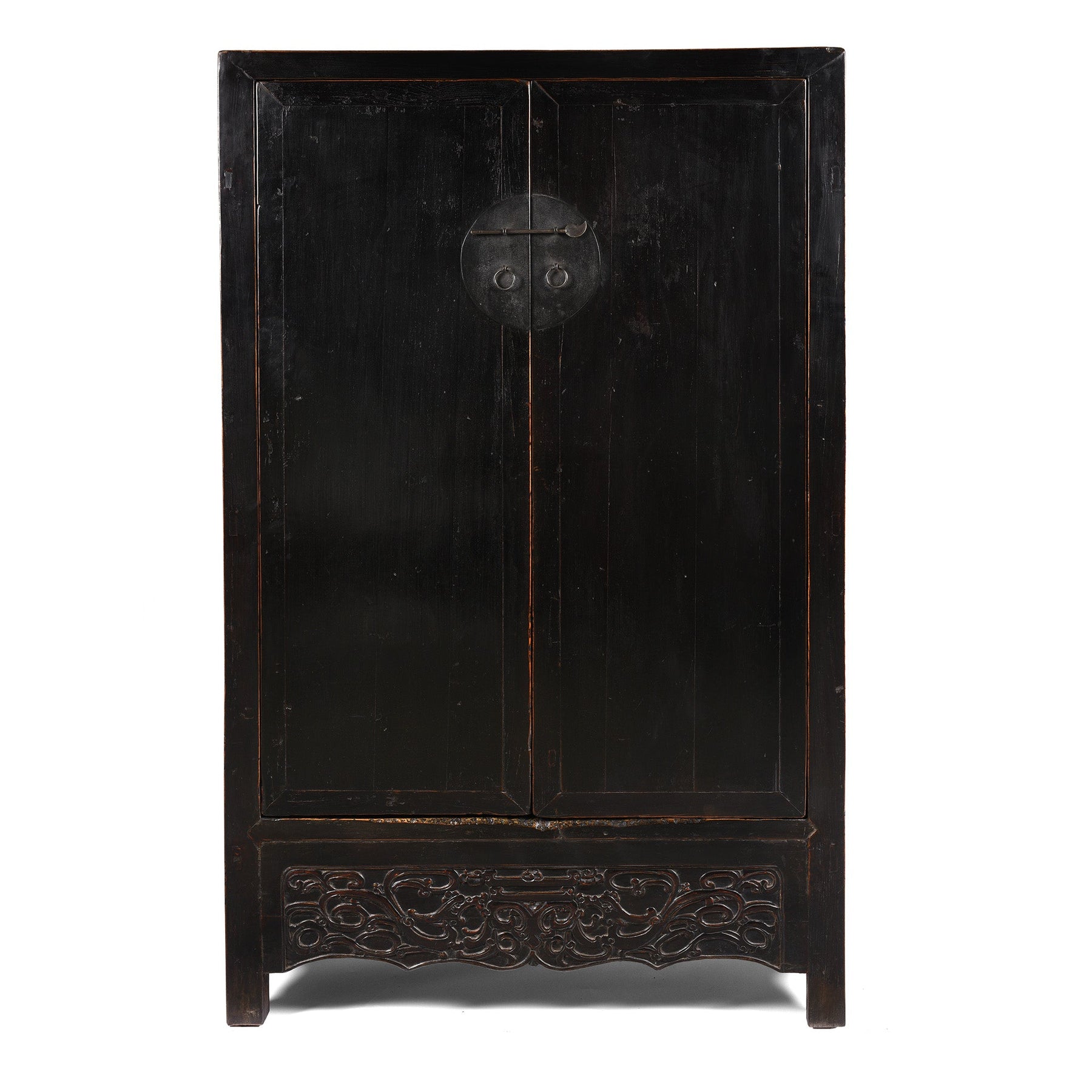 Chinese Black Lacquer Cabinet From Shanxi - 19thC