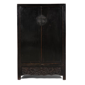 Chinese Black Lacquer Cabinet From Shanxi - 19thC
