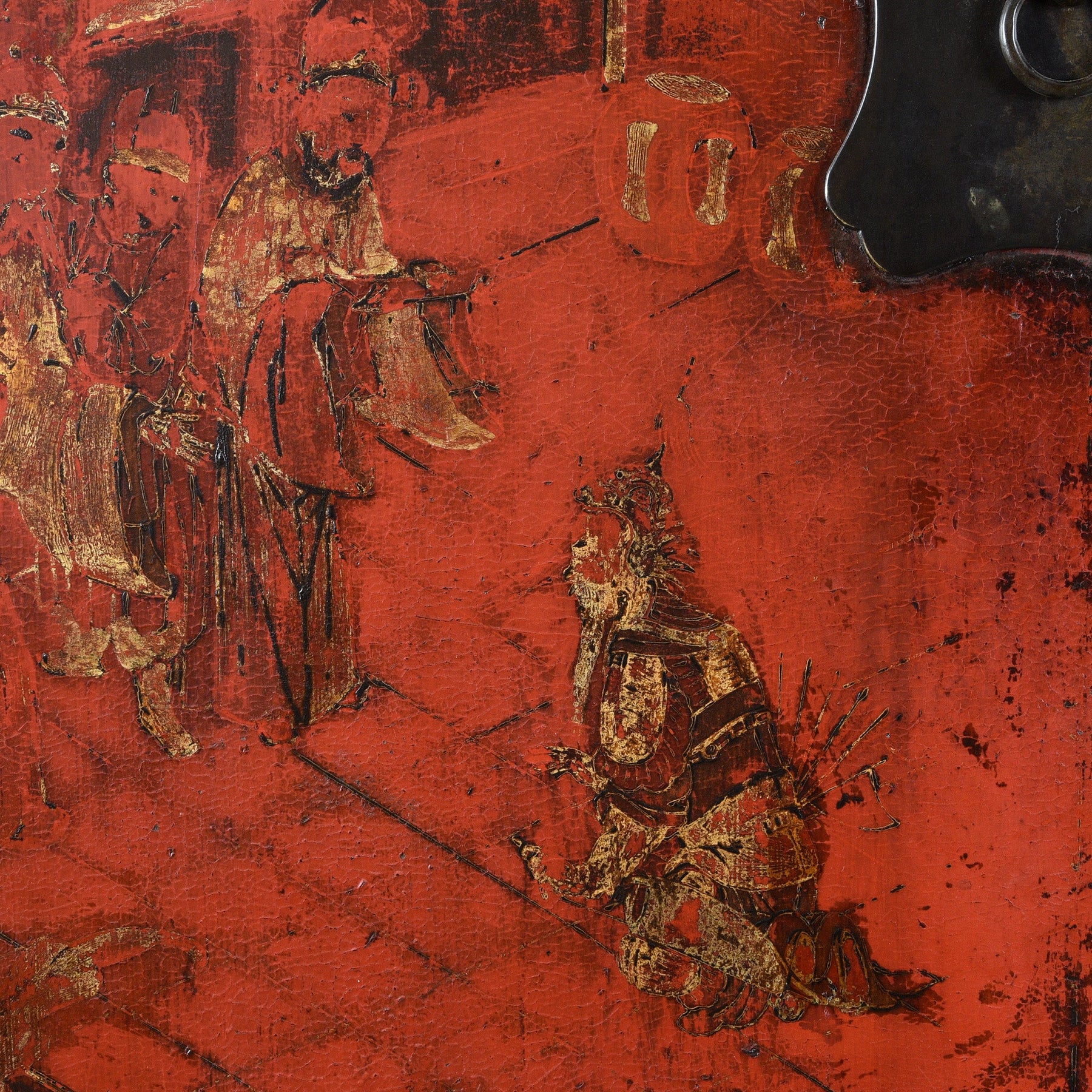 Chinese Red Lacquer Wedding Cabinet - 19th Century
