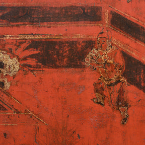 Chinese Red Lacquer Wedding Cabinet - 19th Century