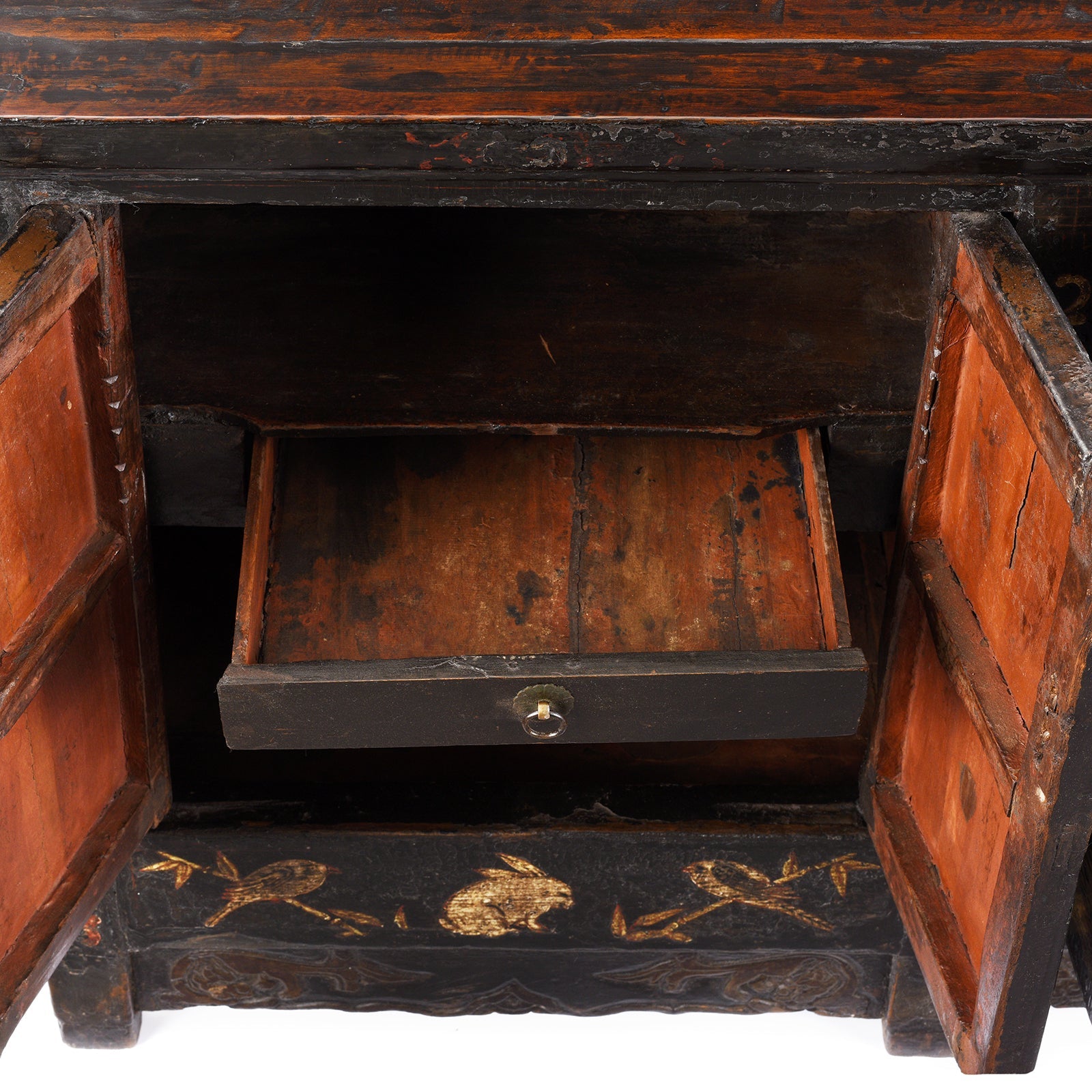 Black Lacquer Sideboard From Shanxi - Early 19th Century