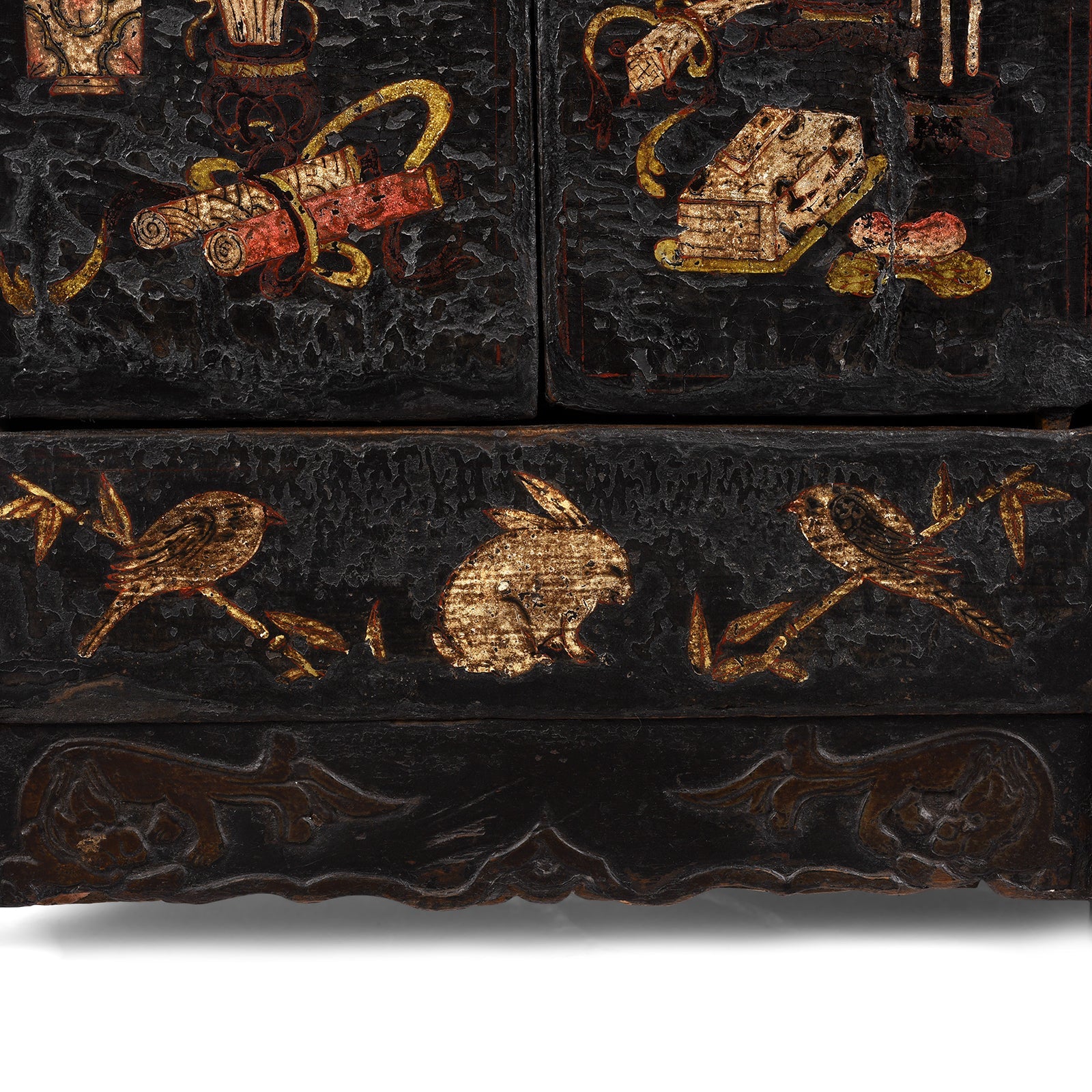 Black Lacquer Sideboard From Shanxi - Early 19th Century