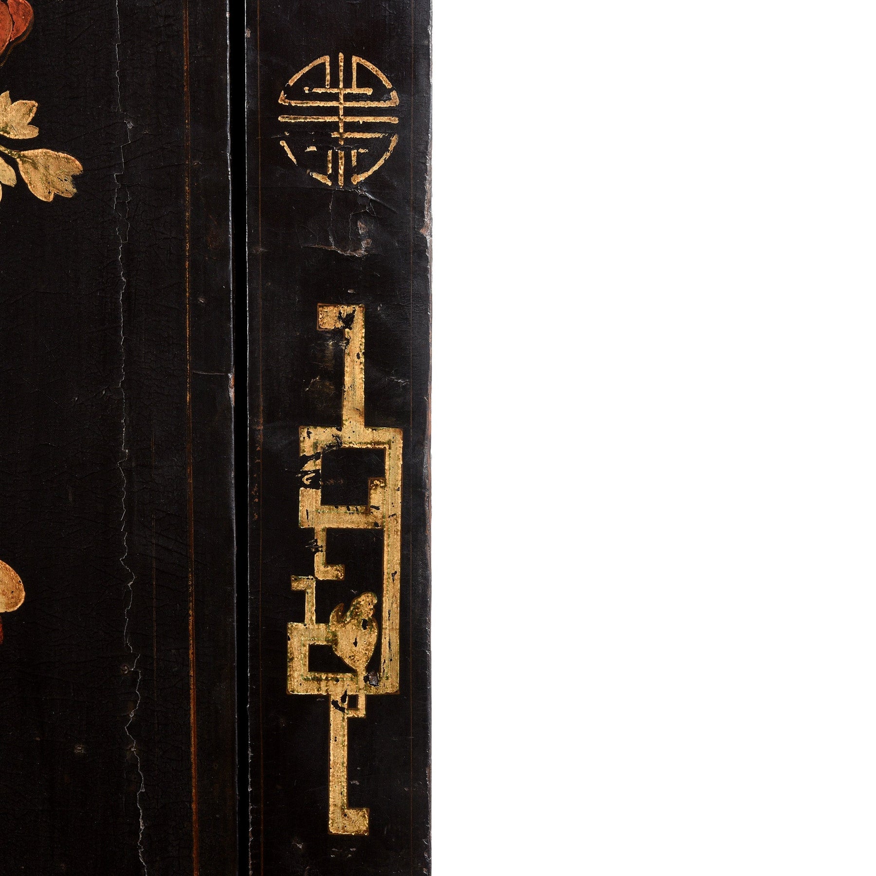 Chinese Black Lacquer Wedding Cabinet -  Early 19thC