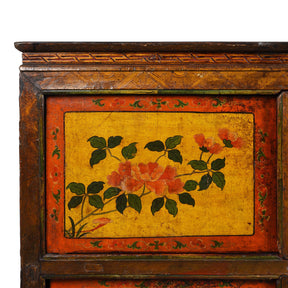 Tibetan Altar Cabinet With Original Painting - 19thC