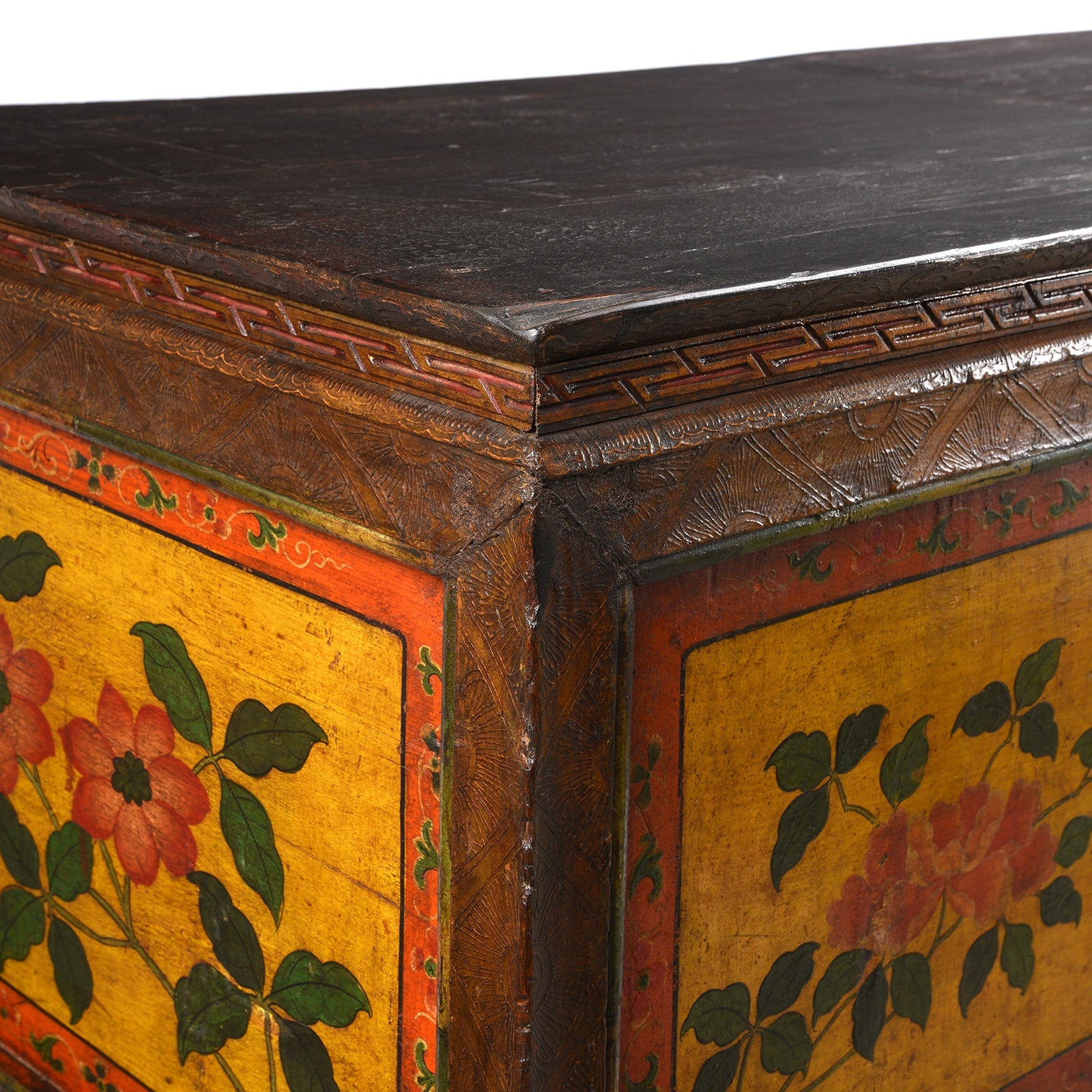 Tibetan Altar Cabinet With Original Painting - 19thC