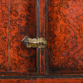 Tibetan Altar Cabinet With Original Painting - 19thC