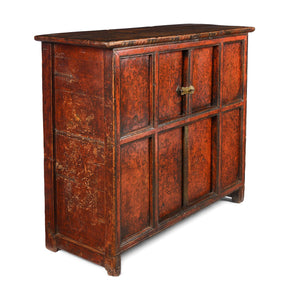 Tibetan Altar Cabinet With Original Painting - 19thC