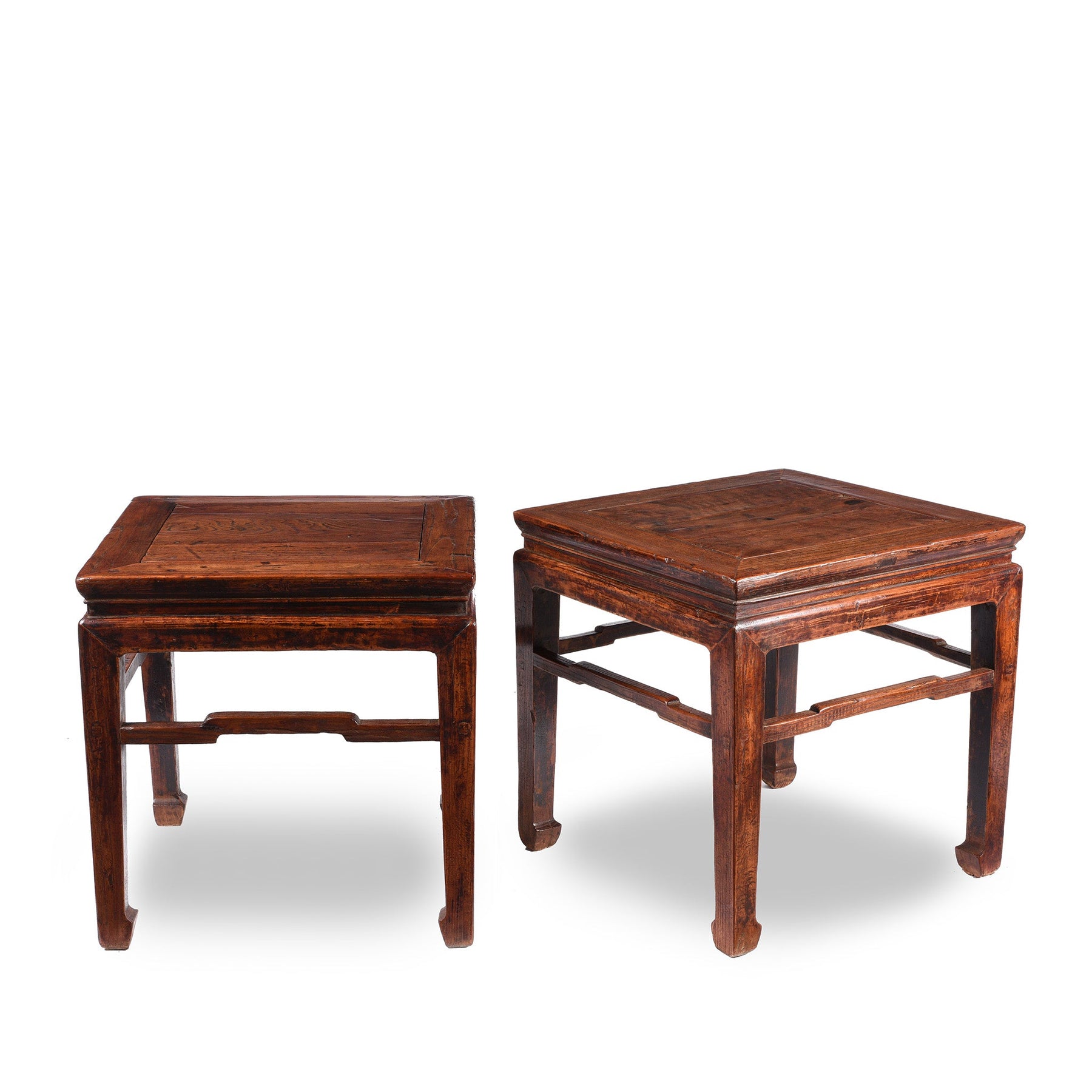Chinese Elm Square Side Table - 19thC