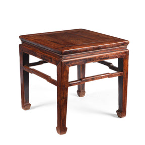 Chinese Elm Square Side Table - 19thC