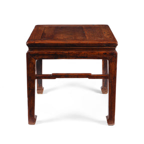 Chinese Elm Square Side Table - 19thC