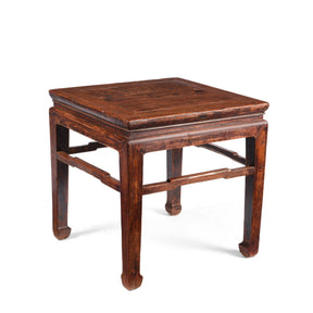 Chinese Elm Square Side Table - 19thC