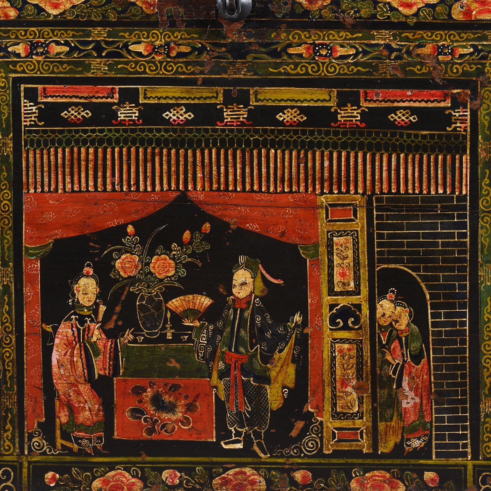 Painted Opera Chest From Shanxi - 19thC