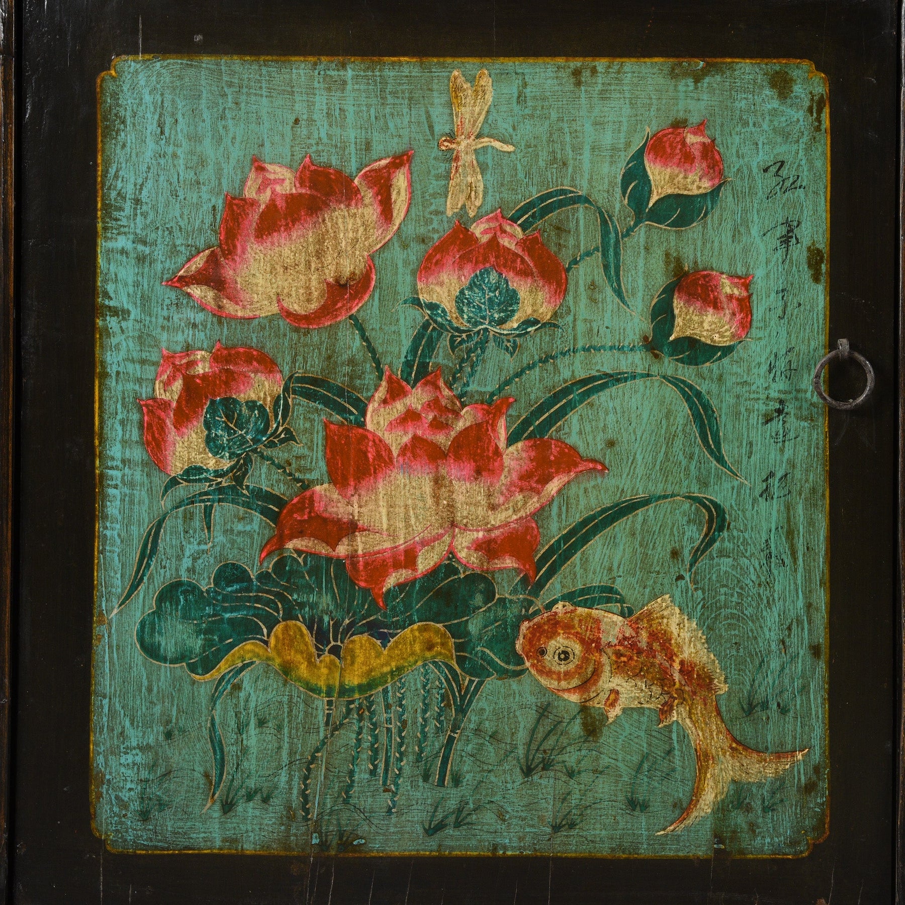 Painted Sideboard From Mongolia - Ca 1930's