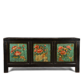 Painted Sideboard From Mongolia - Ca 1930's