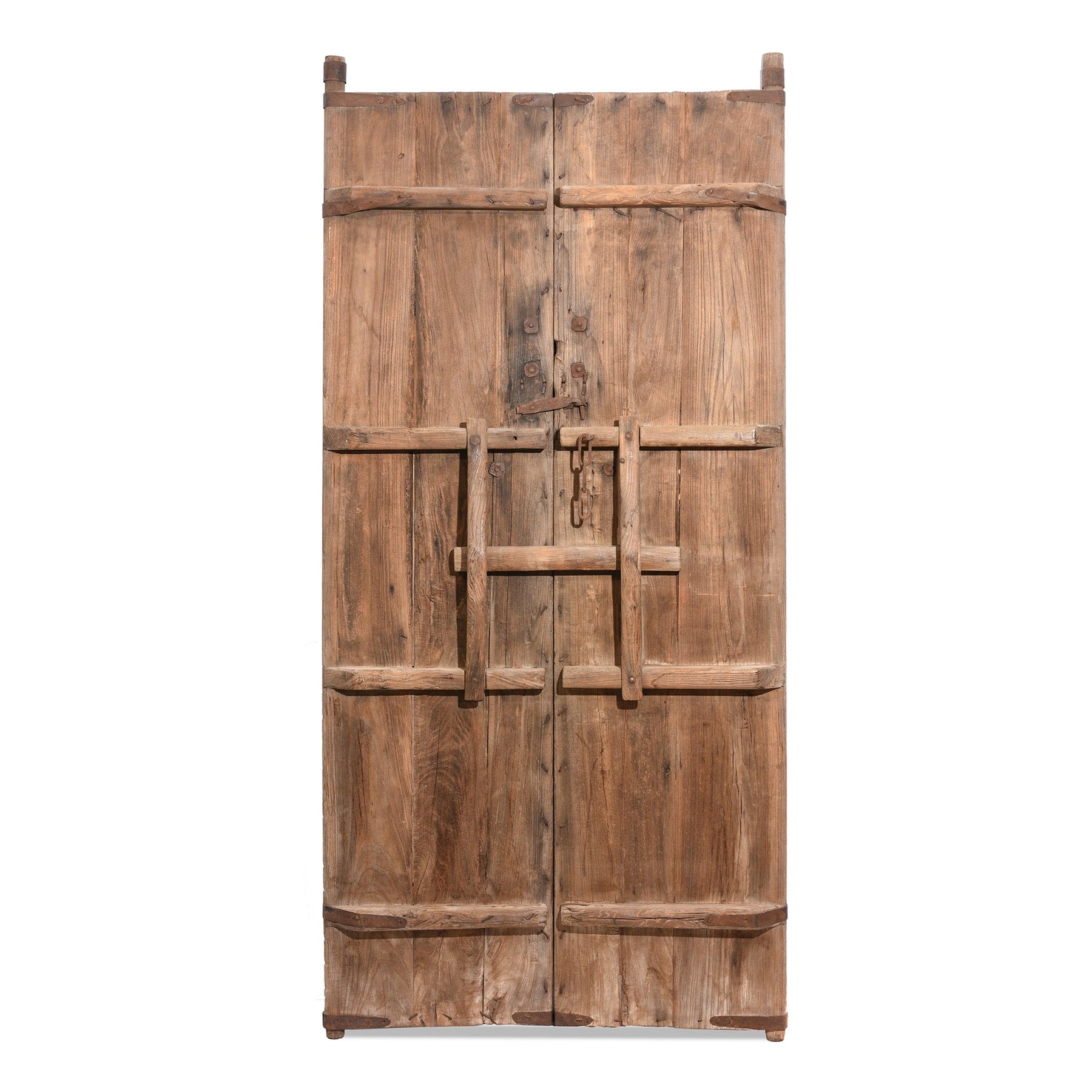 Iron Bound Elm Doors From Shanxi Province - 19thC