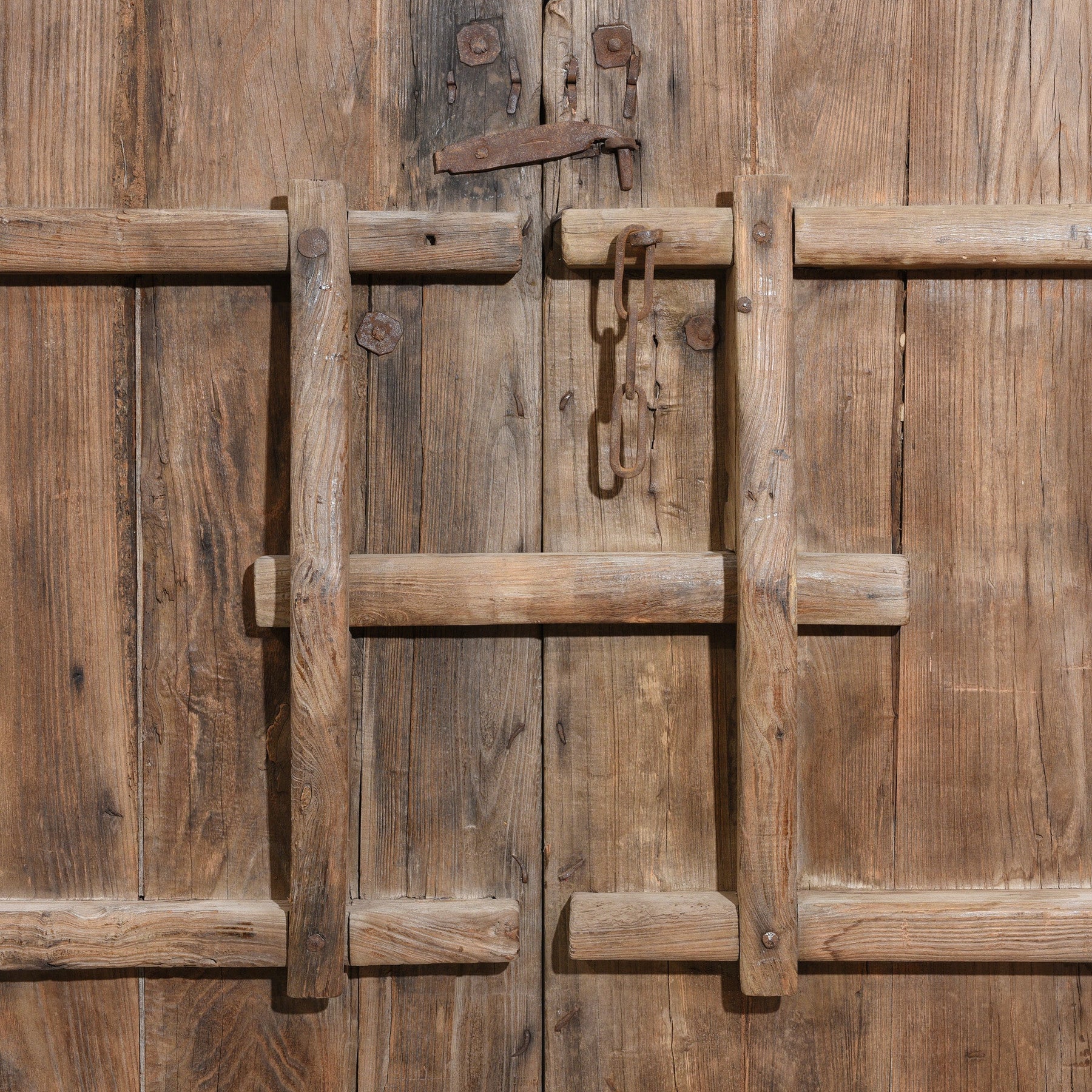 Iron Bound Elm Doors From Shanxi Province - 19thC