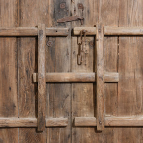 Iron Bound Elm Doors From Shanxi Province - 19thC