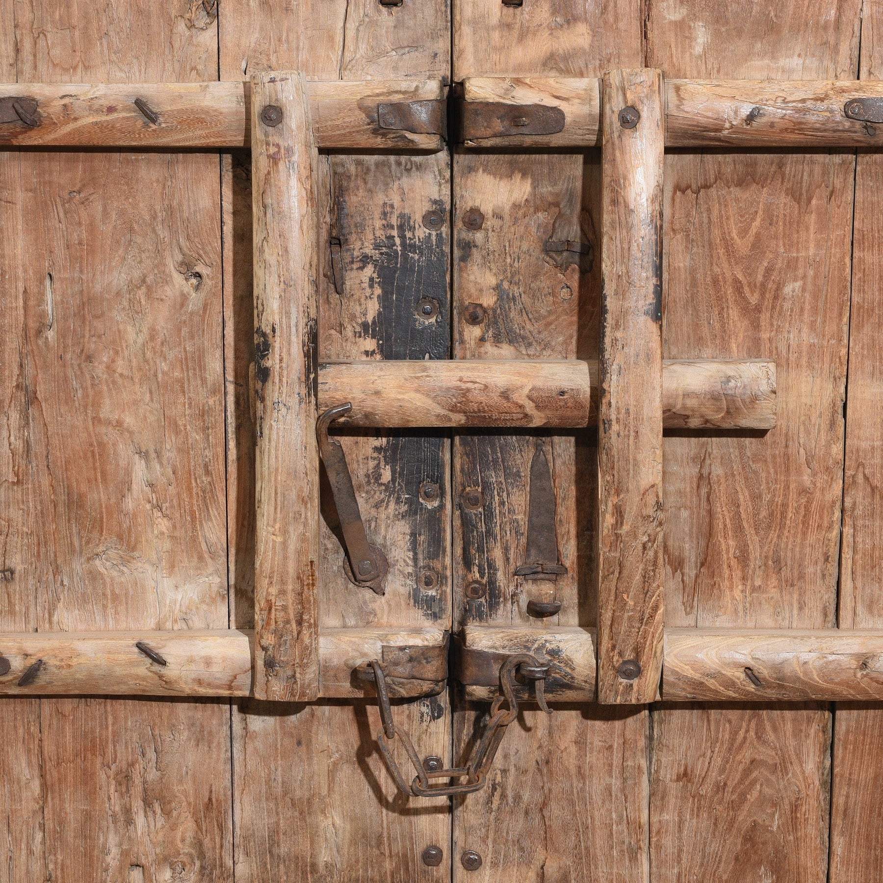 Iron Bound Elm Doors From Shanxi Province - 19thC