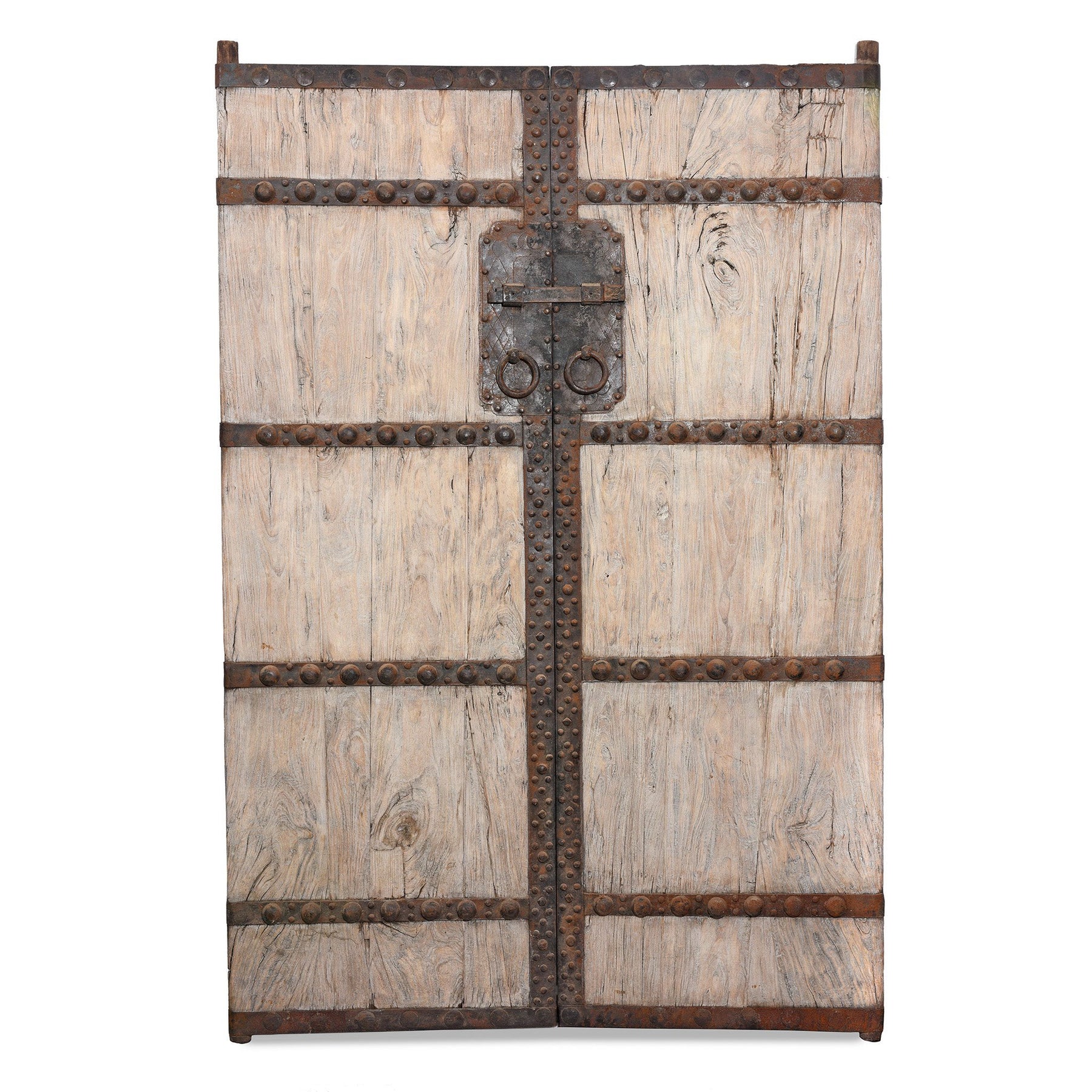 Iron Bound Elm Doors From Shanxi Province - 19thC