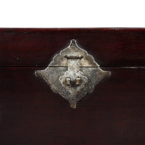 Aubergine Leather Trunk From Shanghai - Early 19thC