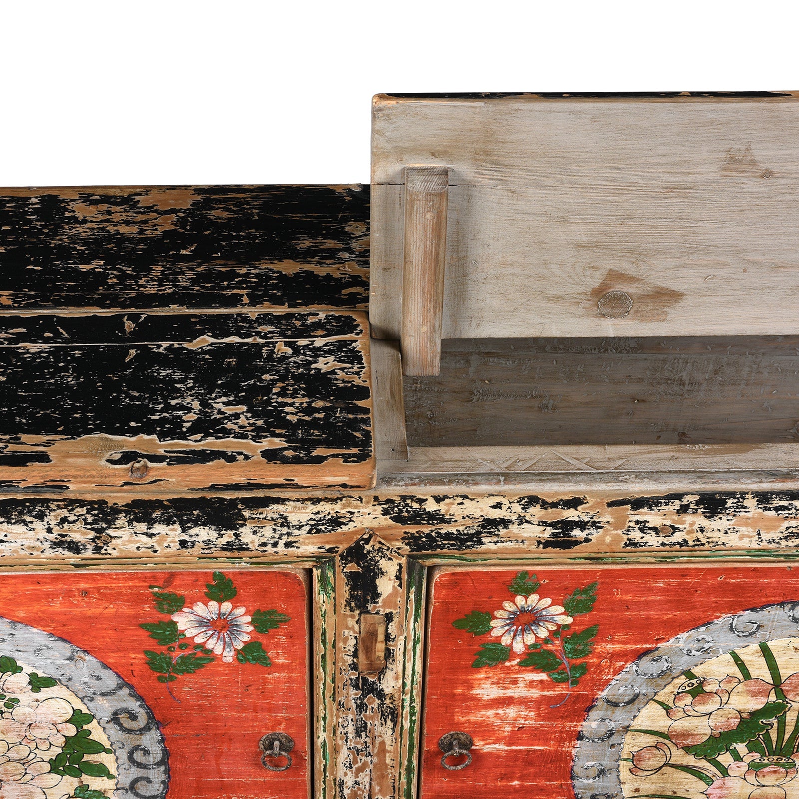2 Door Painted Mongolian Sideboard - Ca 1920