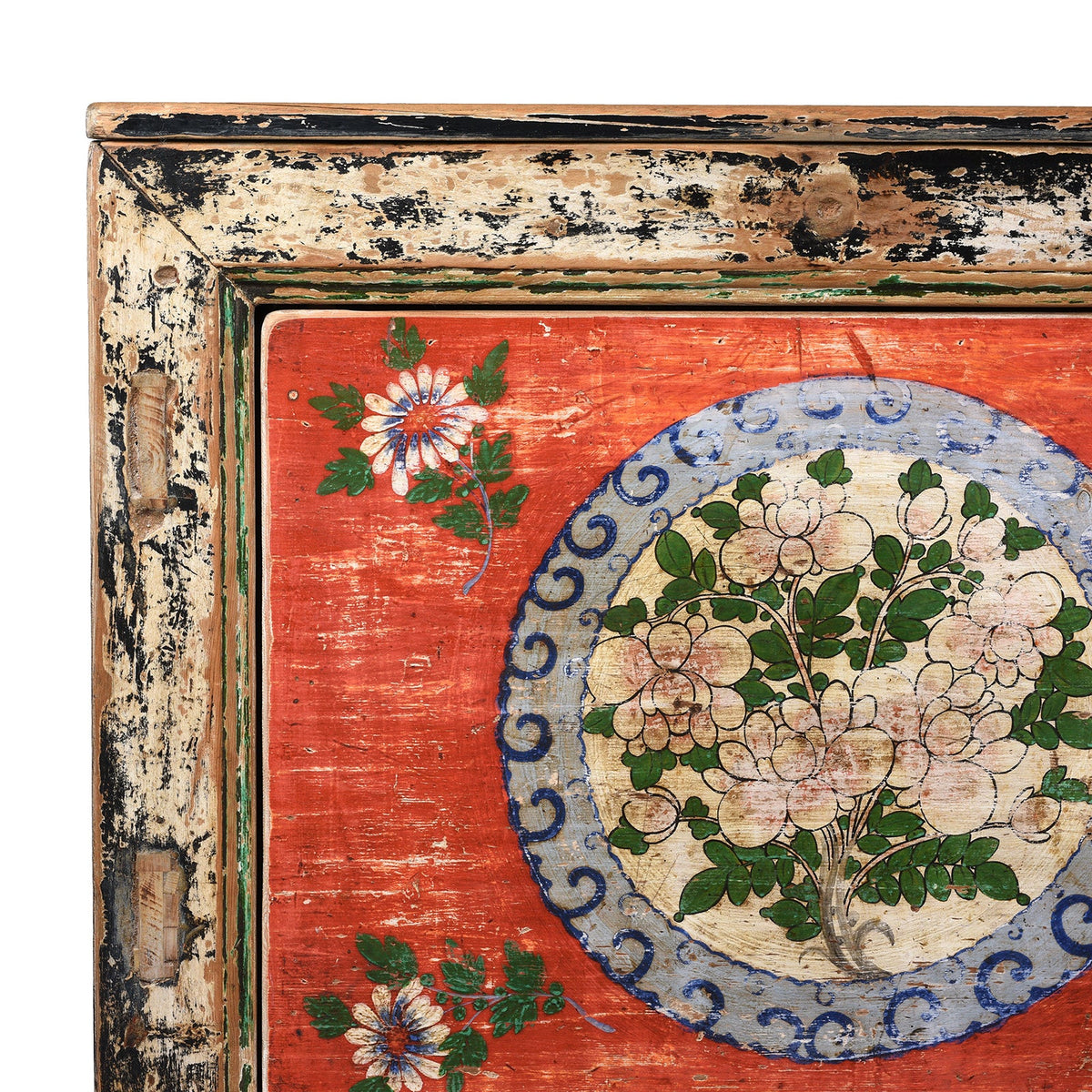 2 Door Painted Mongolian Sideboard - Ca 1920