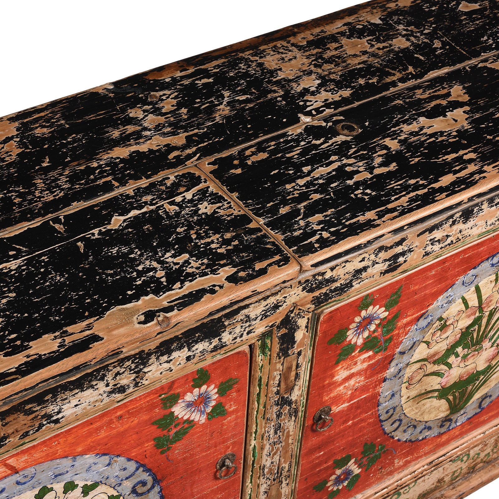 2 Door Painted Mongolian Sideboard - Ca 1920