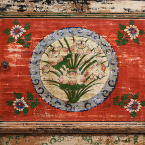 2 Door Painted Mongolian Sideboard - Ca 1920