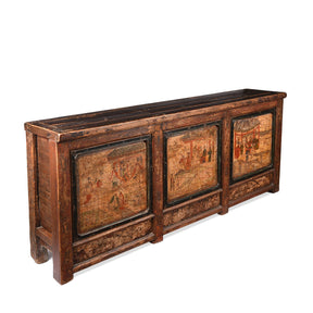 3 Door Painted Mongolian Sideboard - 19th Century