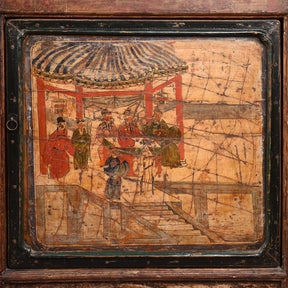 3 Door Painted Mongolian Sideboard - 19th Century