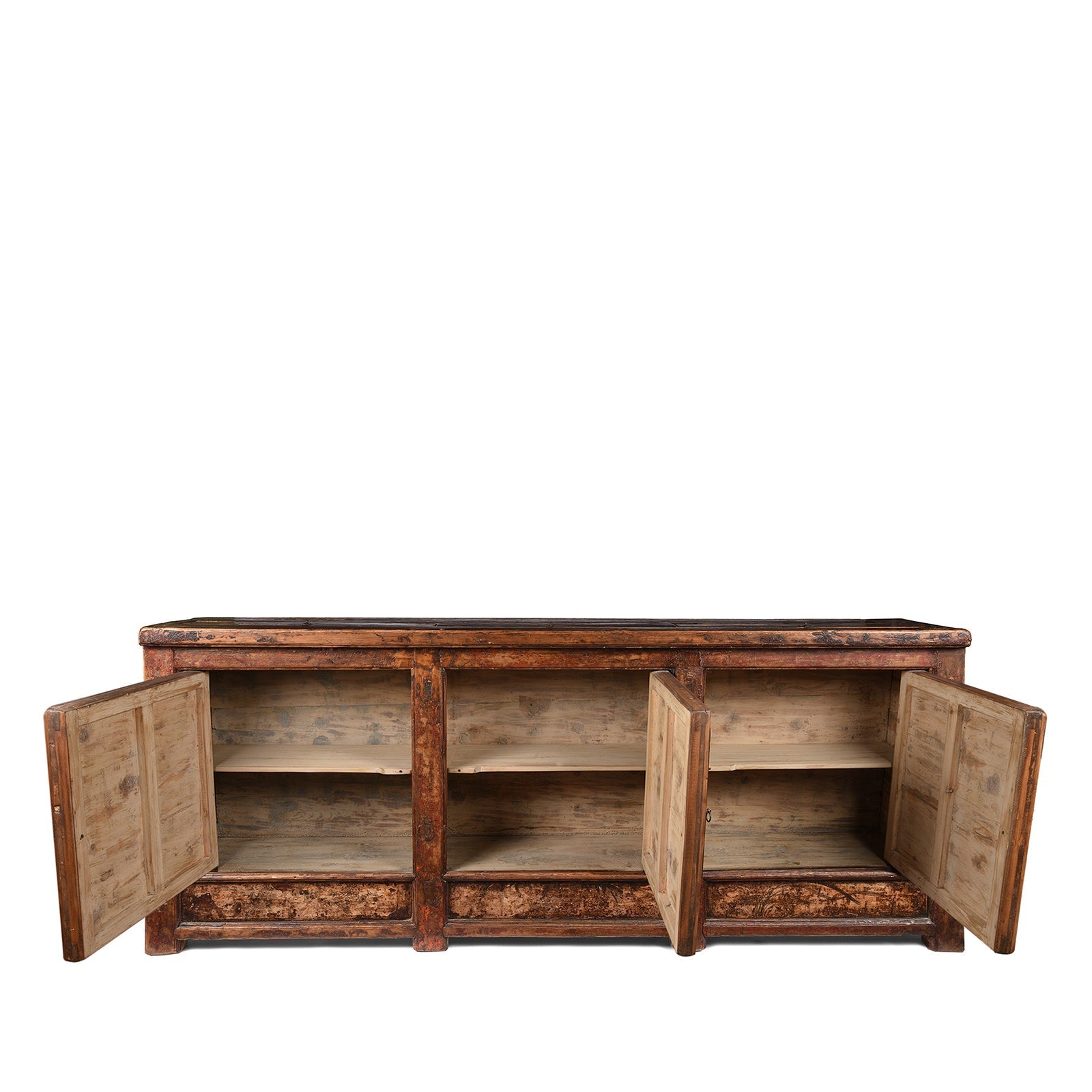 3 Door Painted Mongolian Sideboard - 19th Century