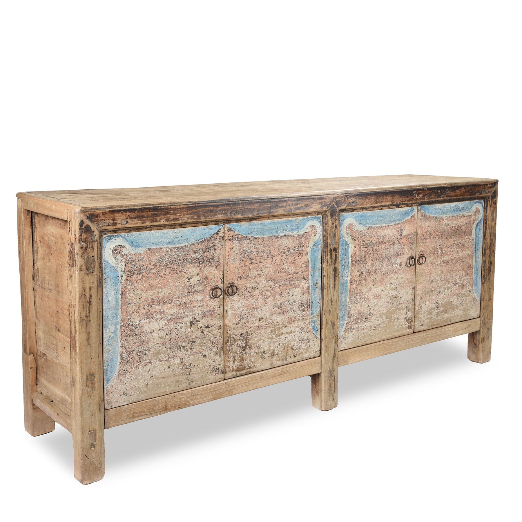 2 Door Painted Sideboard From Mongolia - Ca 1920
