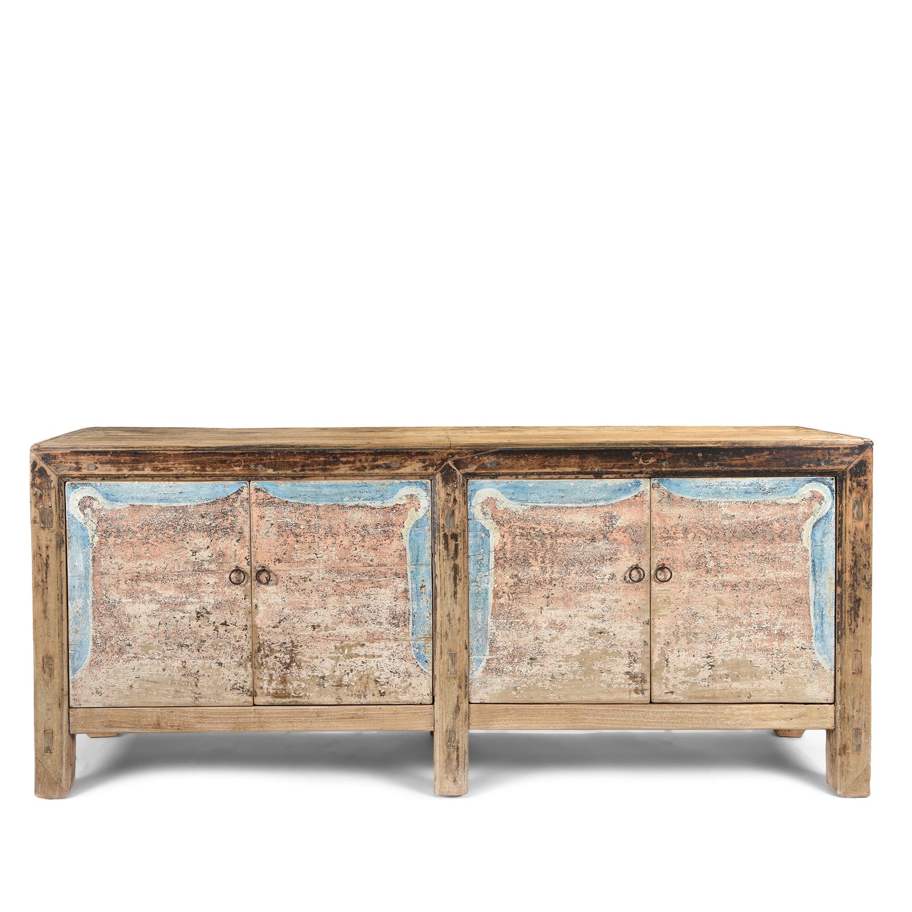 2 Door Painted Sideboard From Mongolia - Ca 1920
