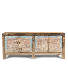 2 Door Painted Sideboard From Mongolia - Ca 1920