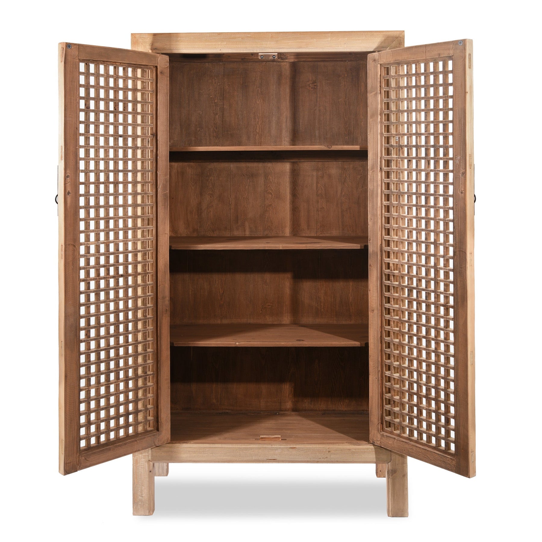 Lattice Noodle Cabinet Made From Reclaimed Wood